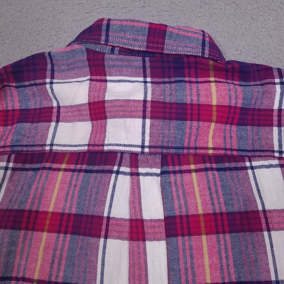 Old Navy Classic Shirt Womens XS Purple Plaid Flannel Button‎ Up Ivan The Grape - Picture 12 of 13